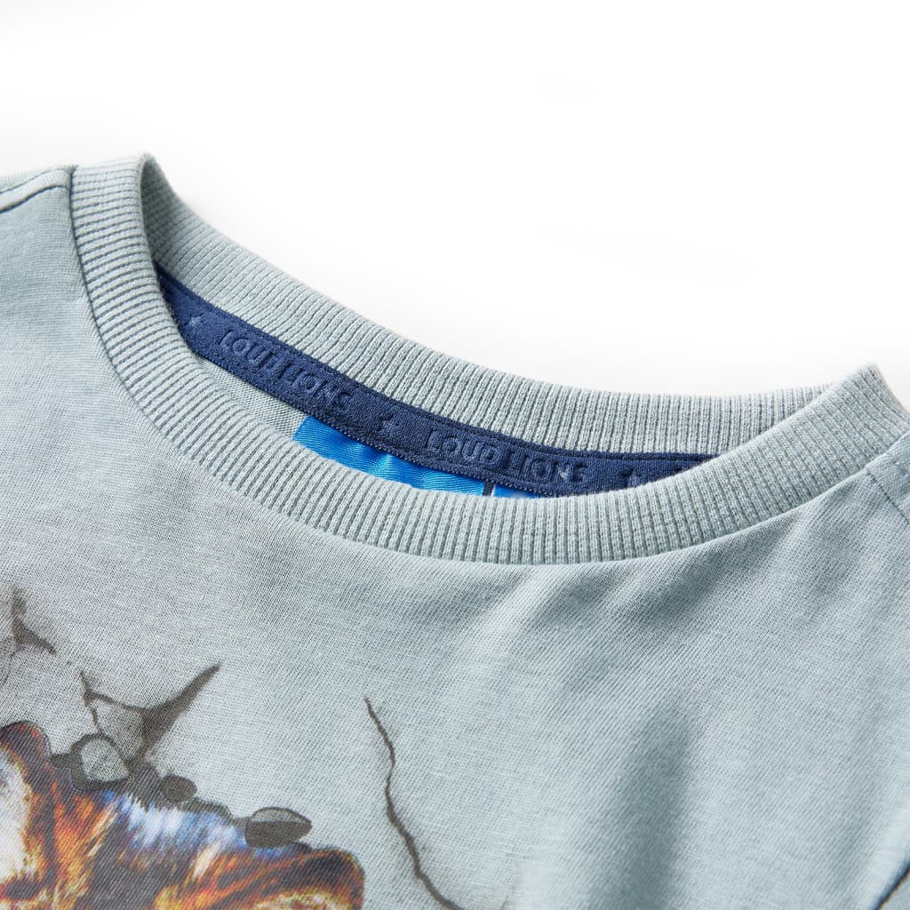 Tricou pentru copii cu mâneci lungi albastru deschis 92