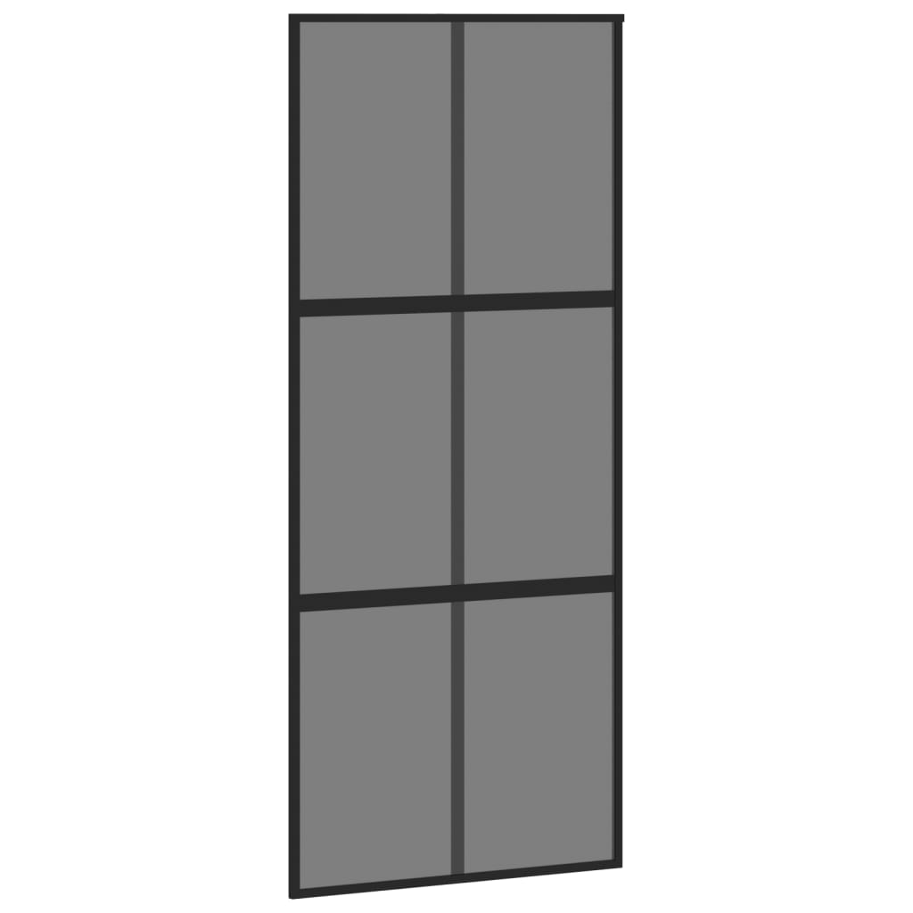 vidaXL Ușă glisantă, negru, 90x205 cm, sticlă securizată și aluminiu