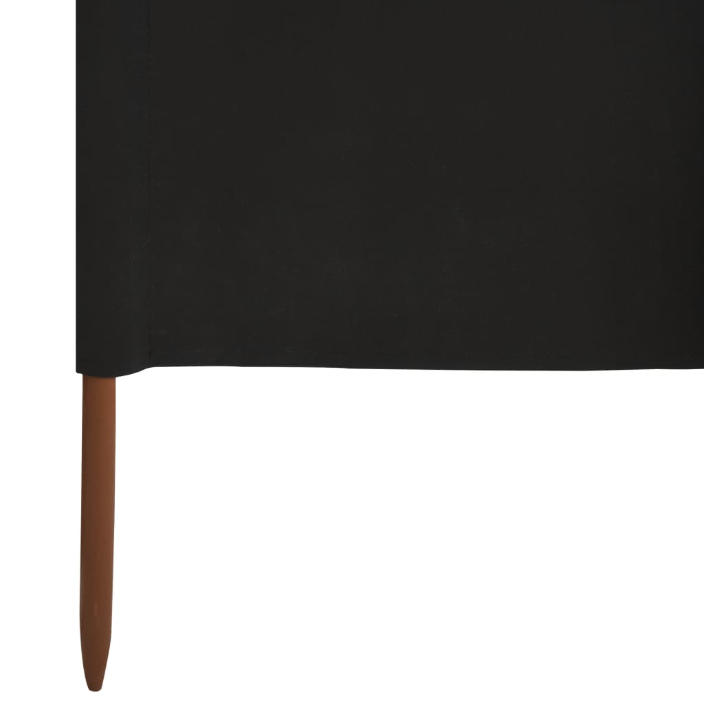 vidaXL Paravan anti-vânt cu 6 panouri, negru, 800 x 160 cm, textil