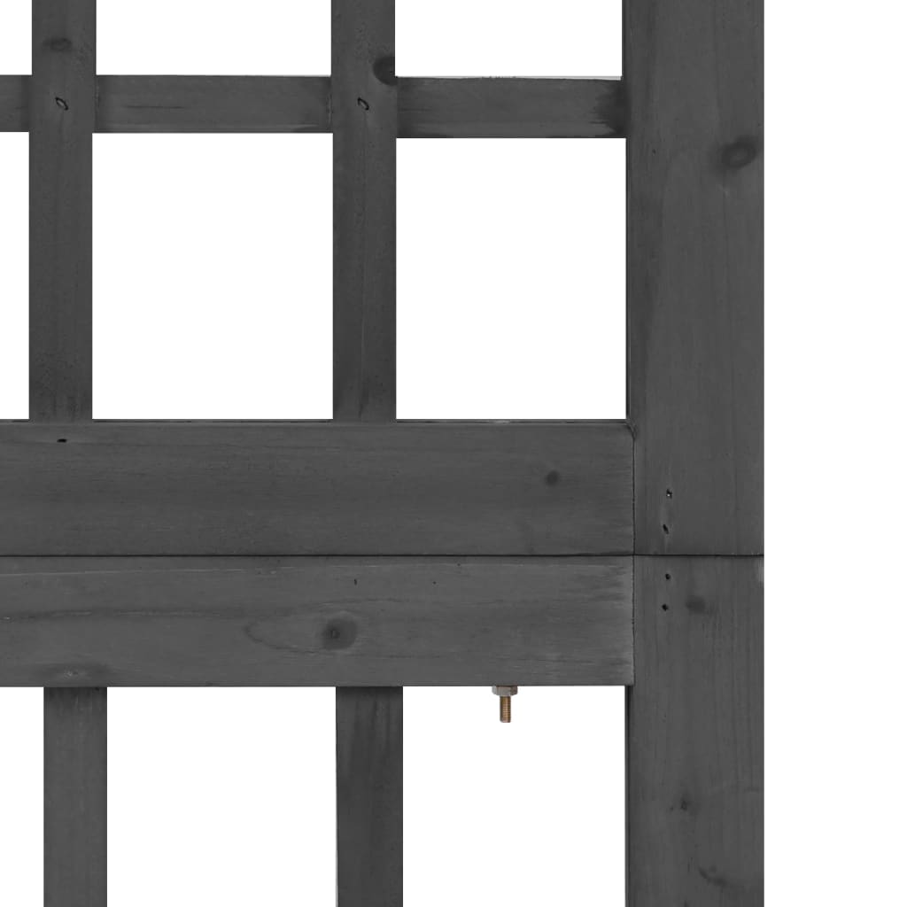 vidaXL Separator cameră cu 3 panouri negru 121x180 cm nuiele lemn brad