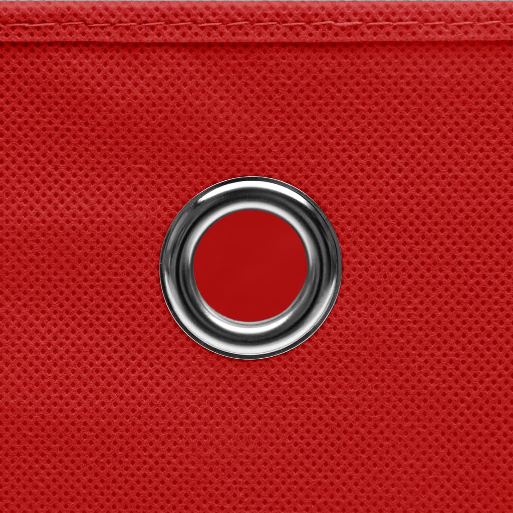 vidaXL Cutii depozitare cu capace, 10 buc., roșu, 28x28x28 cm