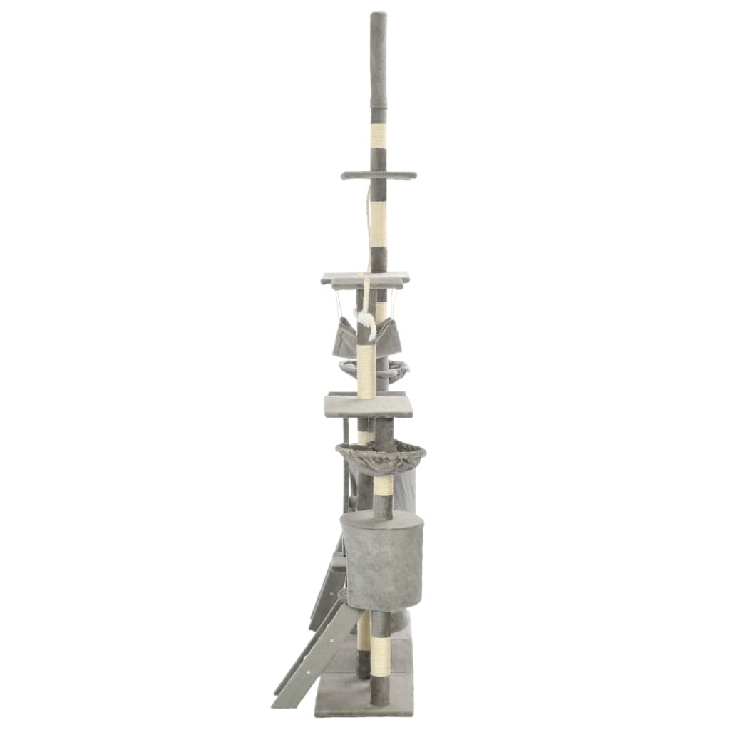 vidaXL Ansamblu pentru pisici, stâlpi din funie sisal, 230-250 cm, gri