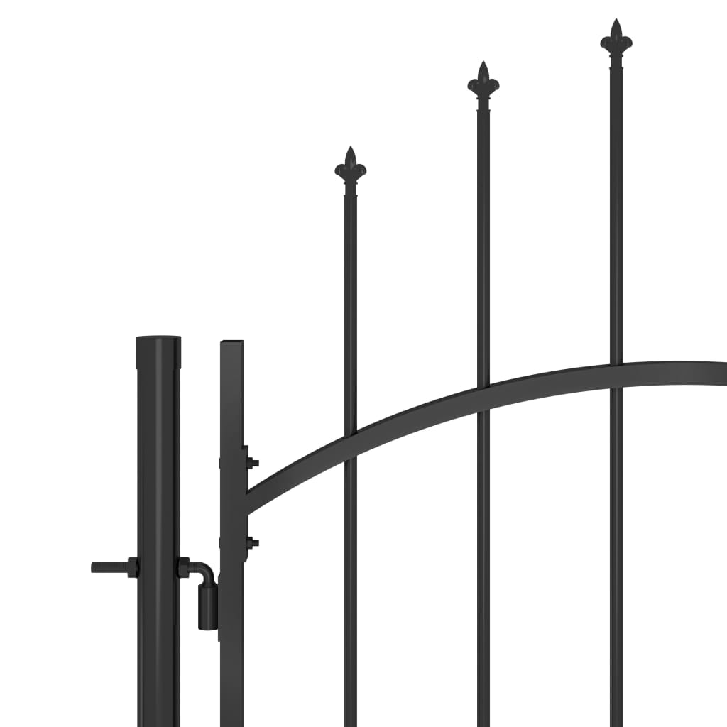 vidaXL Poartă de grădină, negru, 1 x 2,2 m, oțel