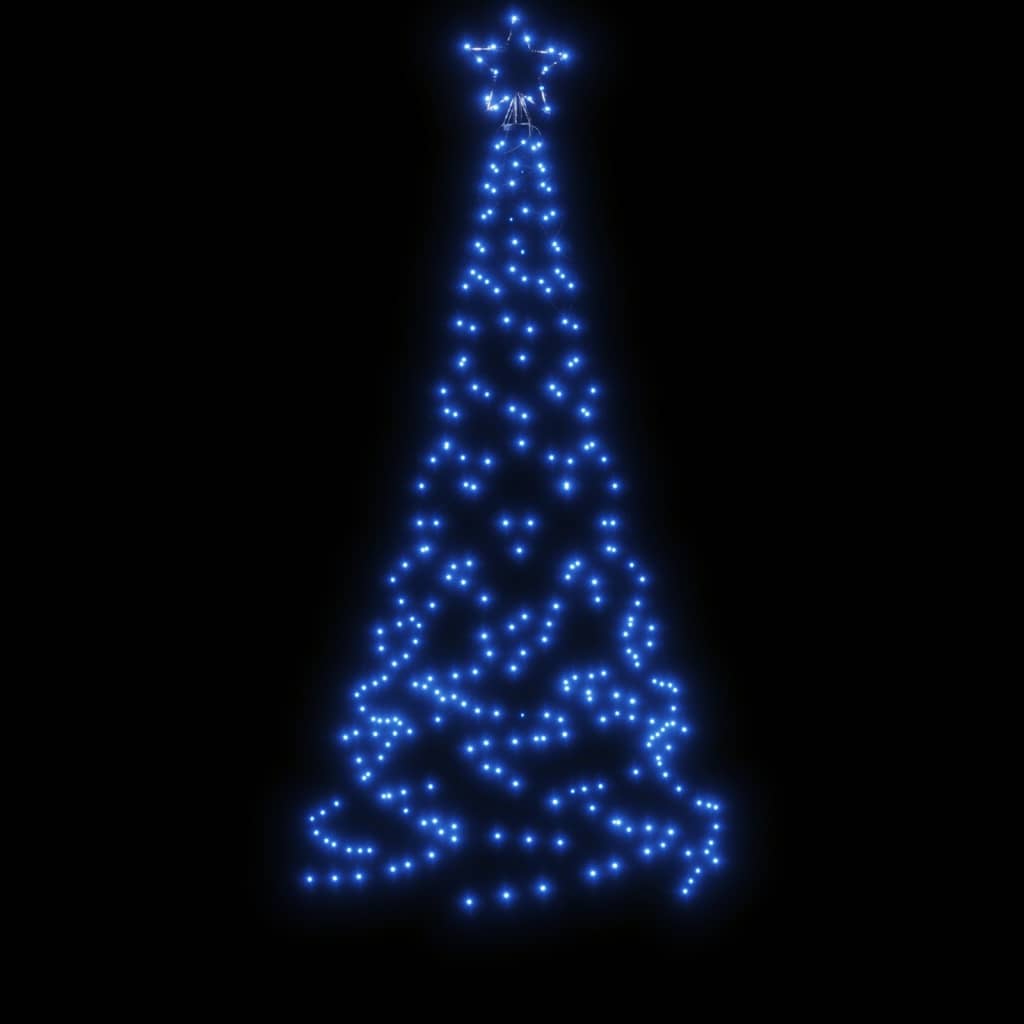 vidaXL Brad de Crăciun cu țăruș, 200 LED-uri, albastru, 180 cm