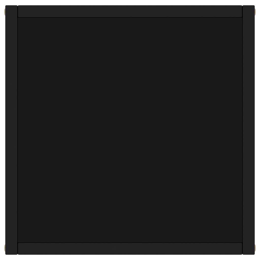 vidaXL Măsuță de cafea, neagră cu sticlă neagră, 40x40x50 cm