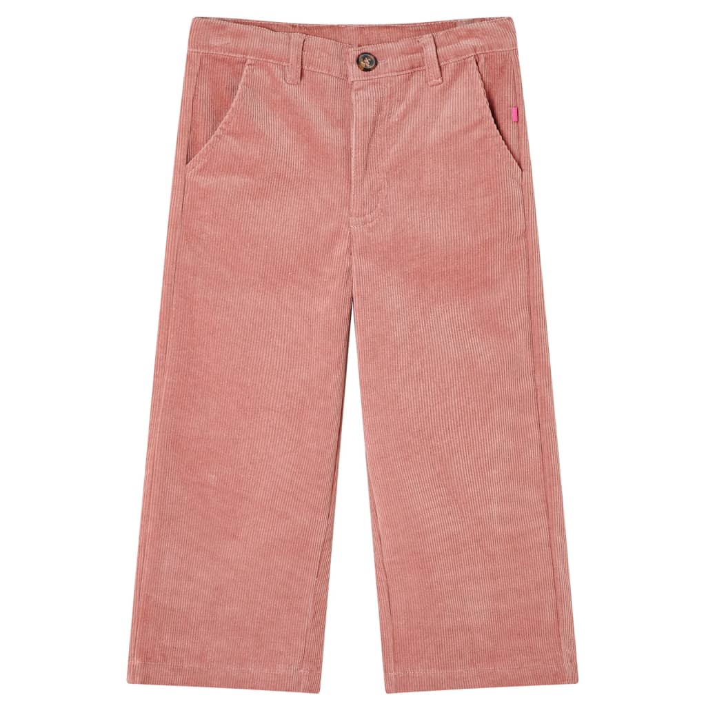 Pantaloni pentru copii din velur, roz antichizat, 92