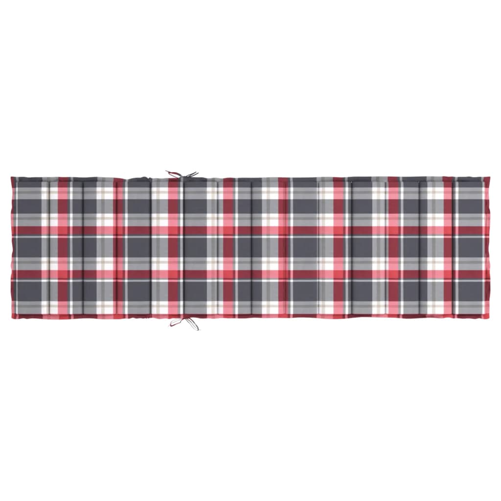 vidaXL Pernă de șezlong, roșu carouri, 200x60x3 cm, textil oxford