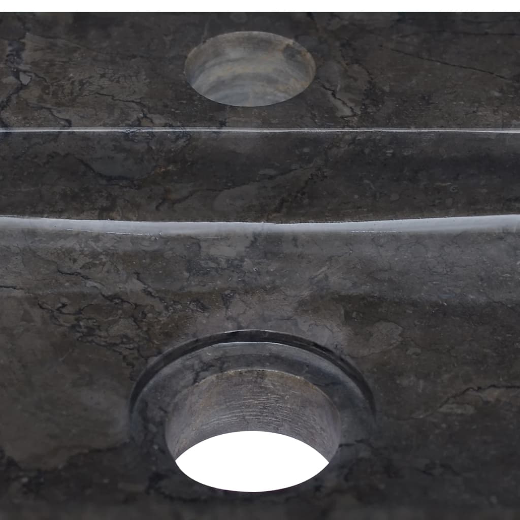 vidaXL Chiuvetă cu montaj pe perete, negru, 38x24x6,5 cm, marmură