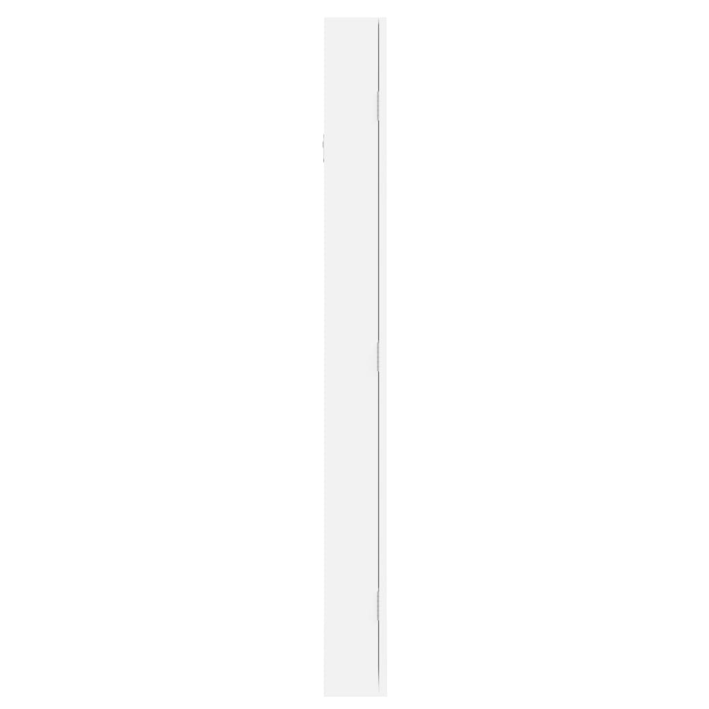 vidaXL Dulap de bijuterii cu oglindă de perete, alb, 37,5x10x106 cm