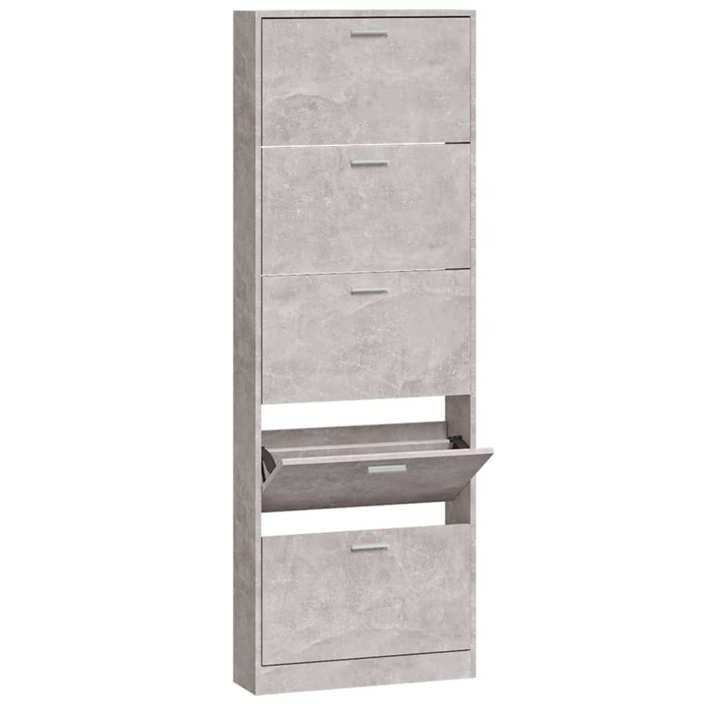 vidaXL Pantofar, gri beton, 59x17x169 cm, lemn compozit