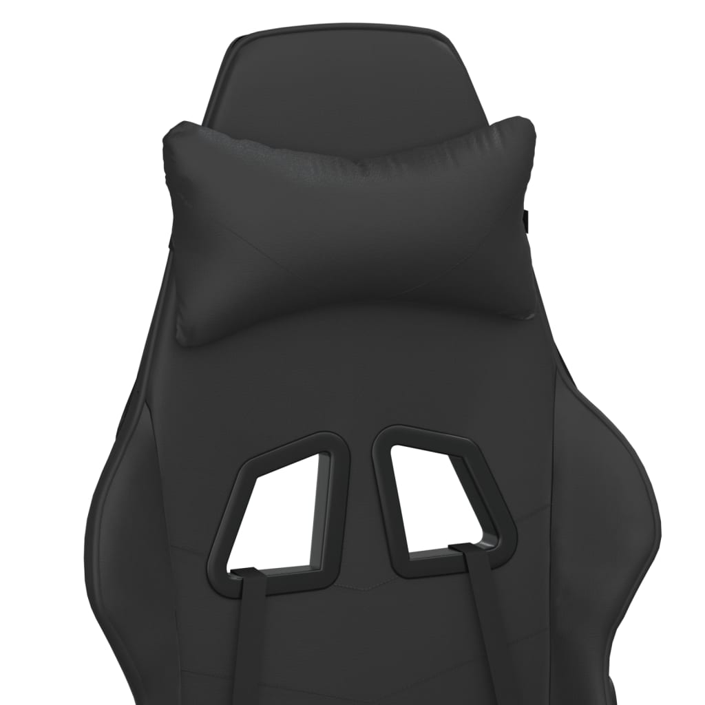 vidaXL Scaun de gaming cu masaj/suport picioare, negru, piele eco