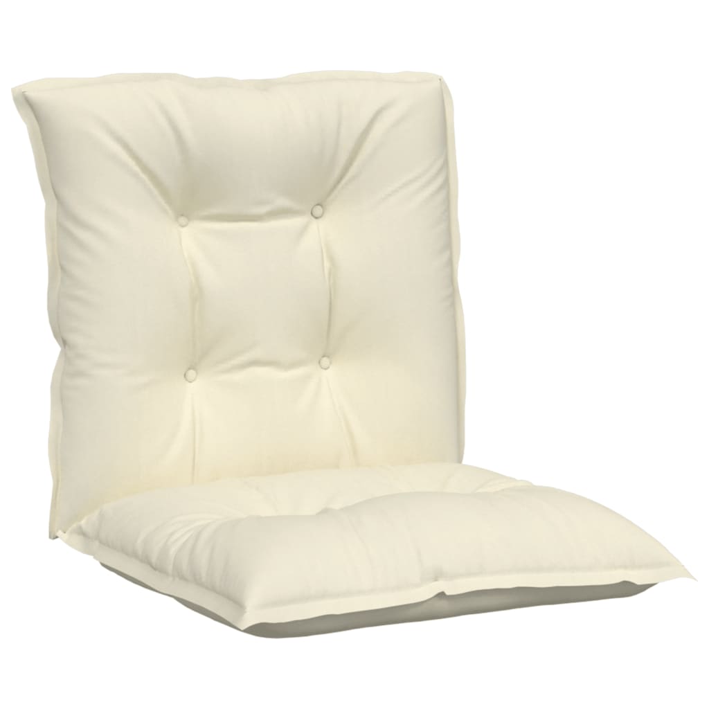 vidaXL Perne scaun cu spătar mic, 4 buc., crem, 100x50x7 cm, textil