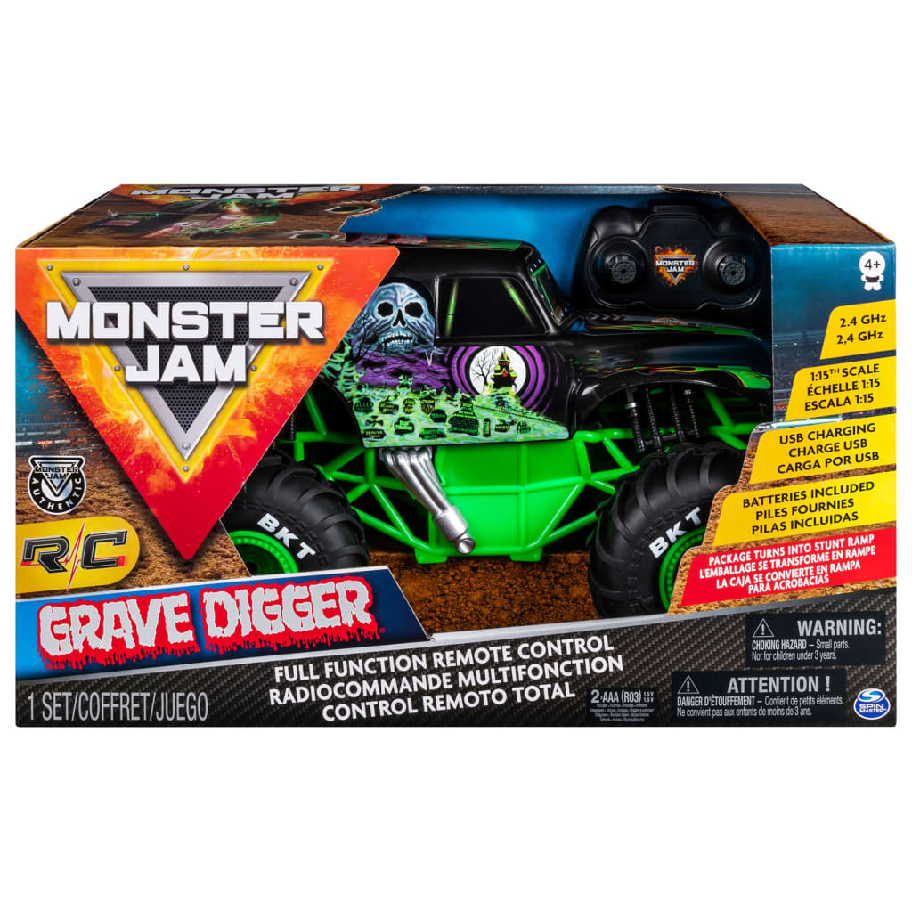 Monster Jam Camion Grave Digger cu comandă radio 1:15