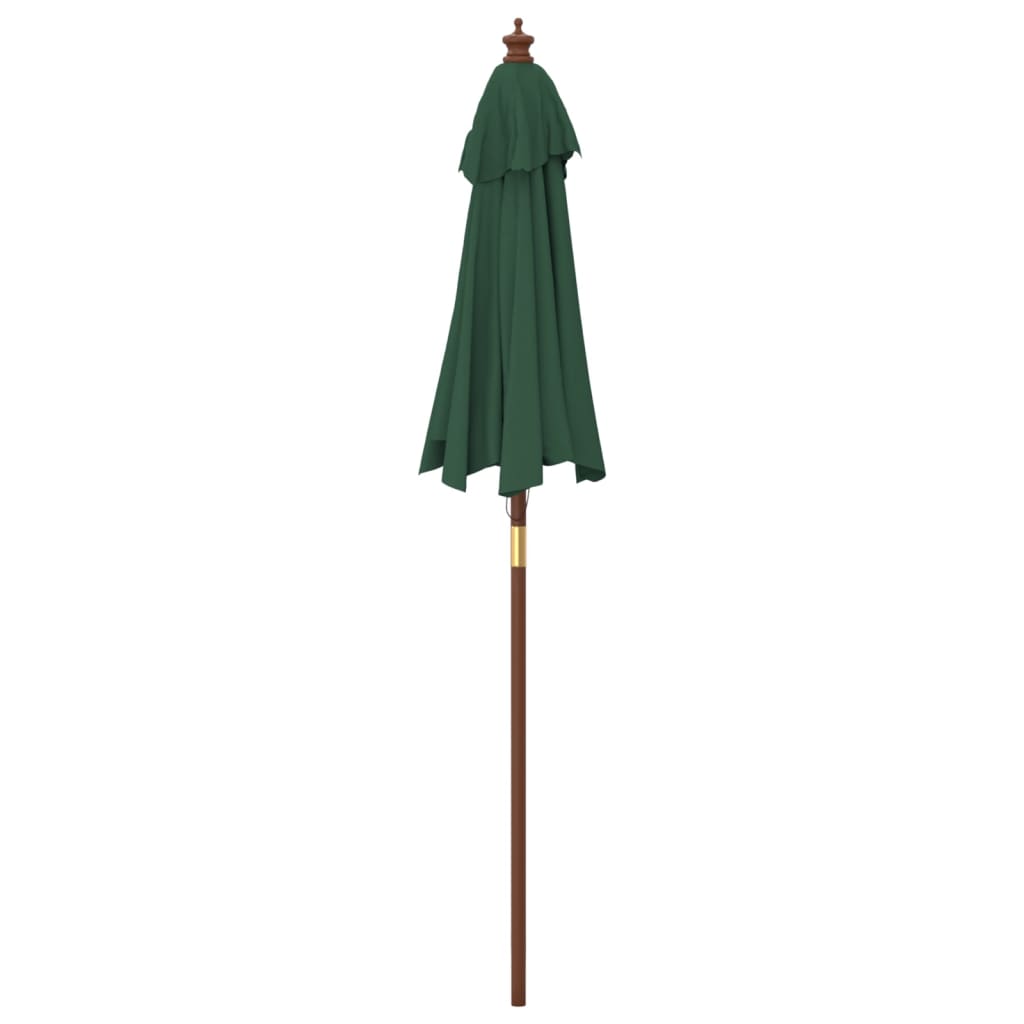 vidaXL Umbrelă de soare de grădină stâlp din lemn, verde, 196x231 cm