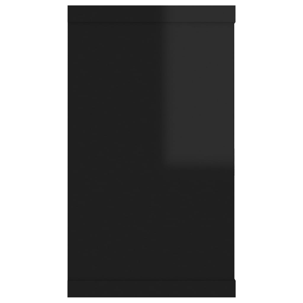 vidaXL Rafturi de perete cub 6 buc negru extralucios 80x15x26,5 cm PAL