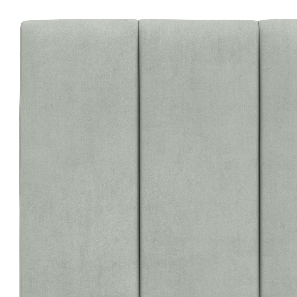 vidaXL Cadru de pat cu tăblie, gri deschis, 180x200 cm, catifea