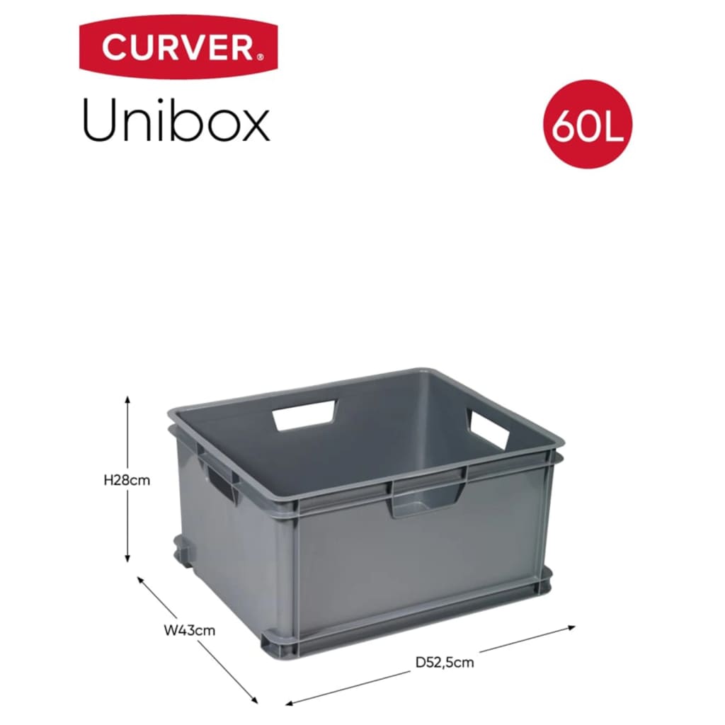 Curver Cutie de depozitare Unibox, 60 L, gri, mărime XL