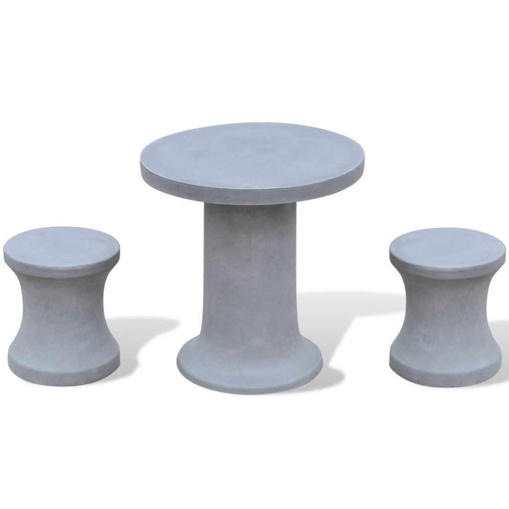 vidaXL Set mobilier bistro, 3 piese, gri, beton