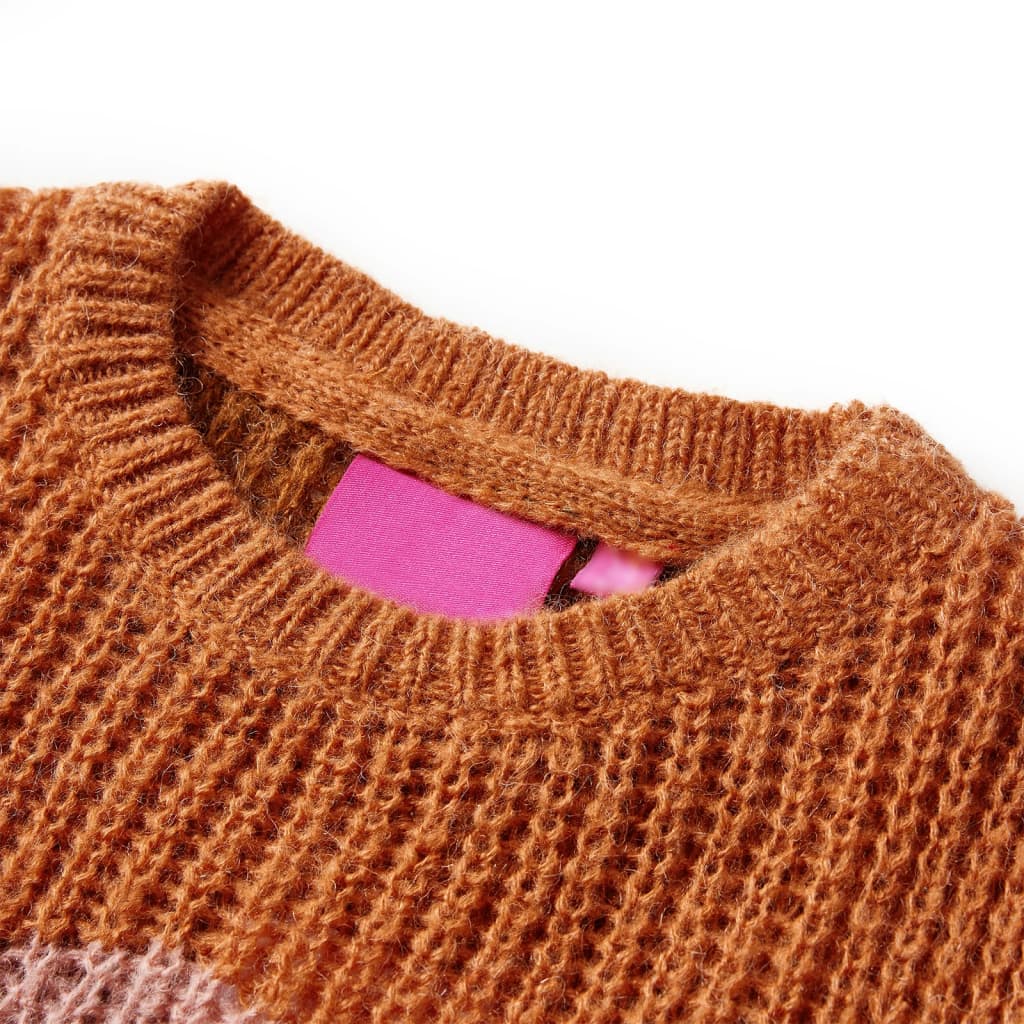 Pulover pentru copii tricotat, coniac, 92