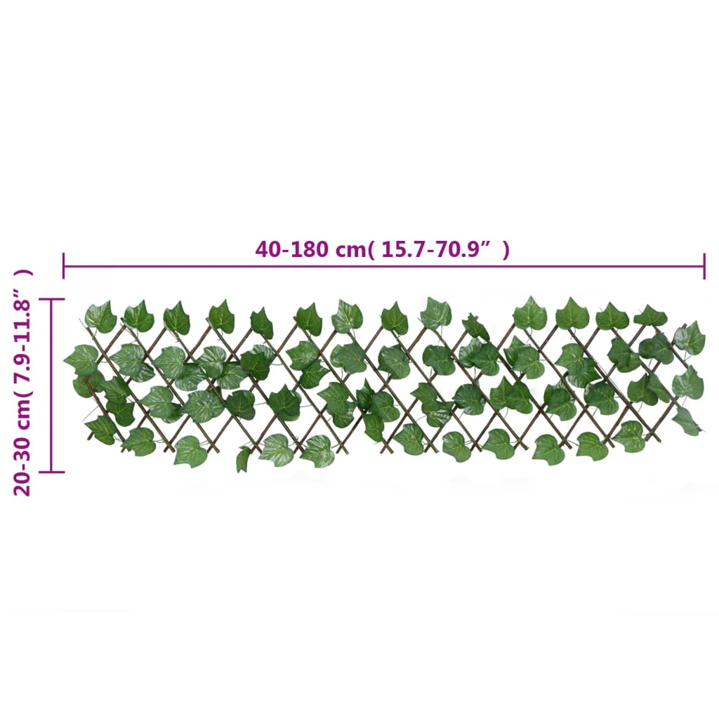 vidaXL Spalier frunze struguri false extensibil 5 buc verde 180x20 cm