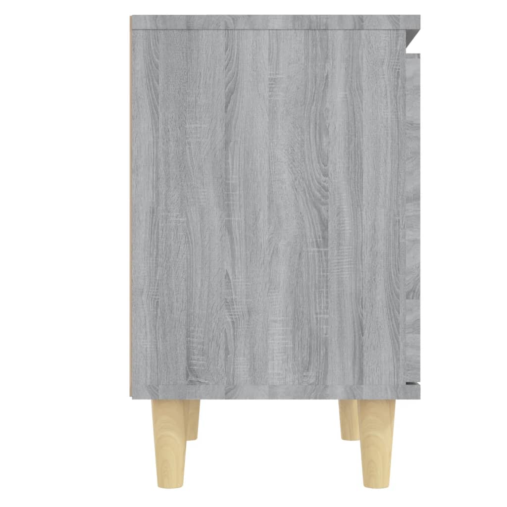 vidaXL Noptieră cu picioare din lemn masiv, sonoma gri, 40x30x50 cm