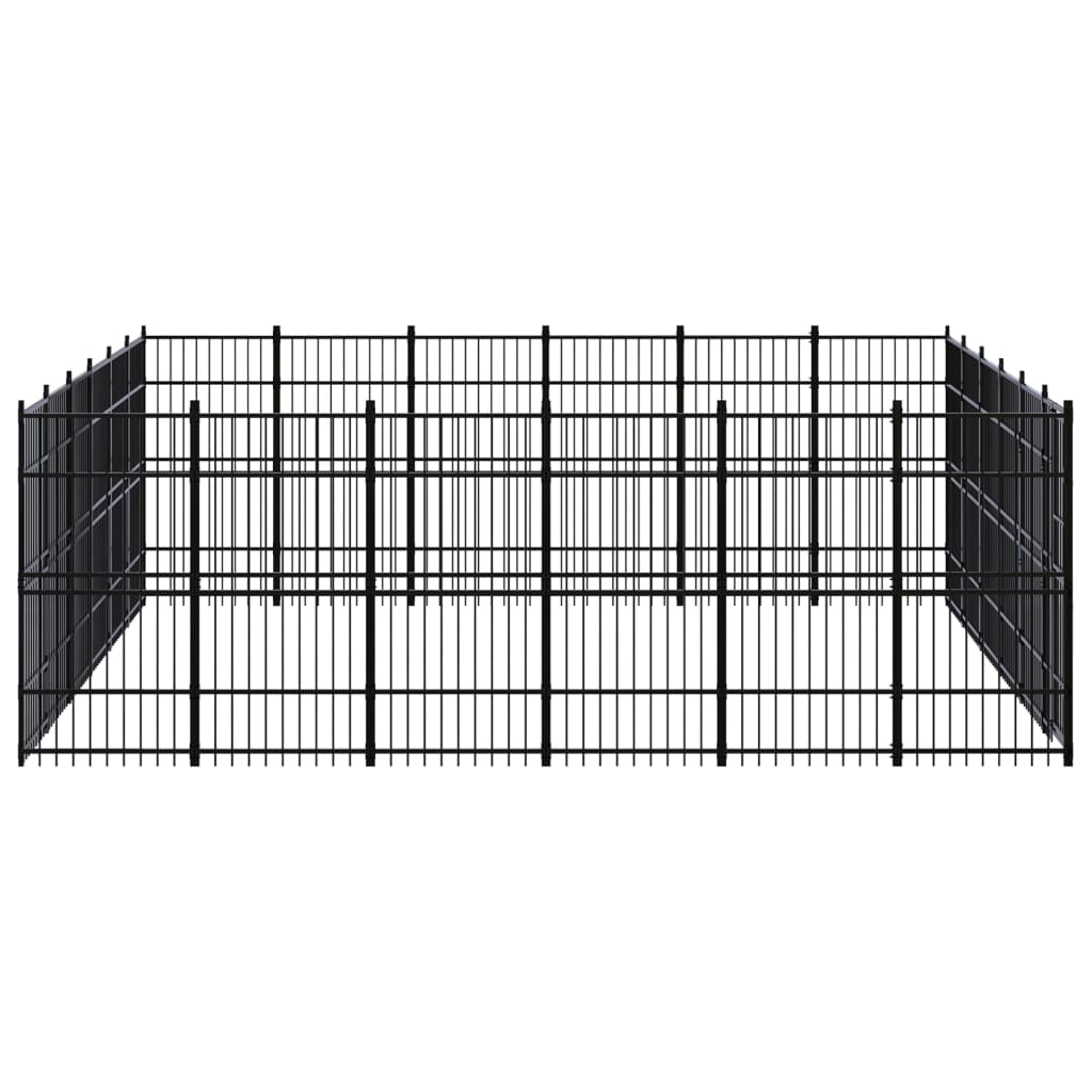 vidaXL Padoc pentru câini de exterior, 33,18 m², oțel