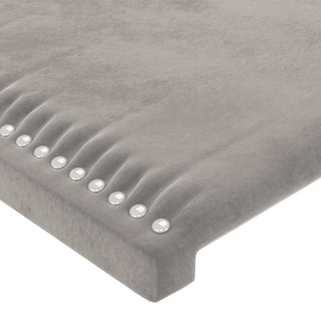 vidaXL Tăblie de pat cu aripioare gri deschis 103x16x78/88 cm catifea