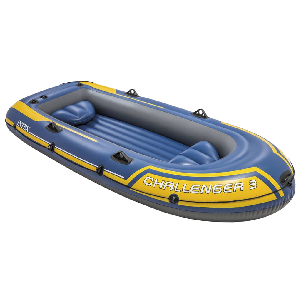 Intex Set barcă gonflabilă Challenger 3 cu motor independent și suport