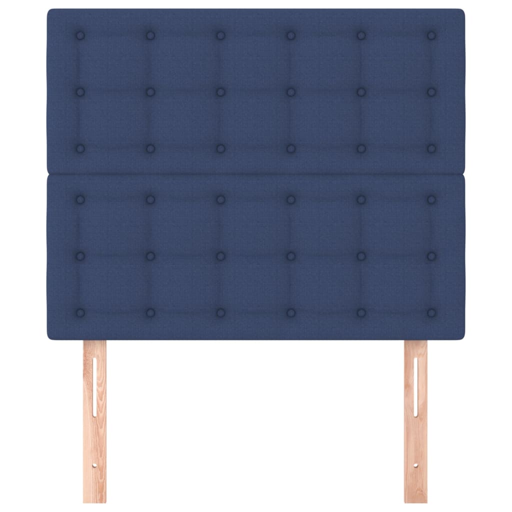 vidaXL Tăblii de pat, 2 buc, albastru, 80x5x78/88 cm, textil