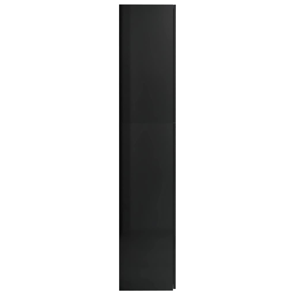 vidaXL Dulap de depozitare, negru extralucios, 80x35,5x180 cm, PAL