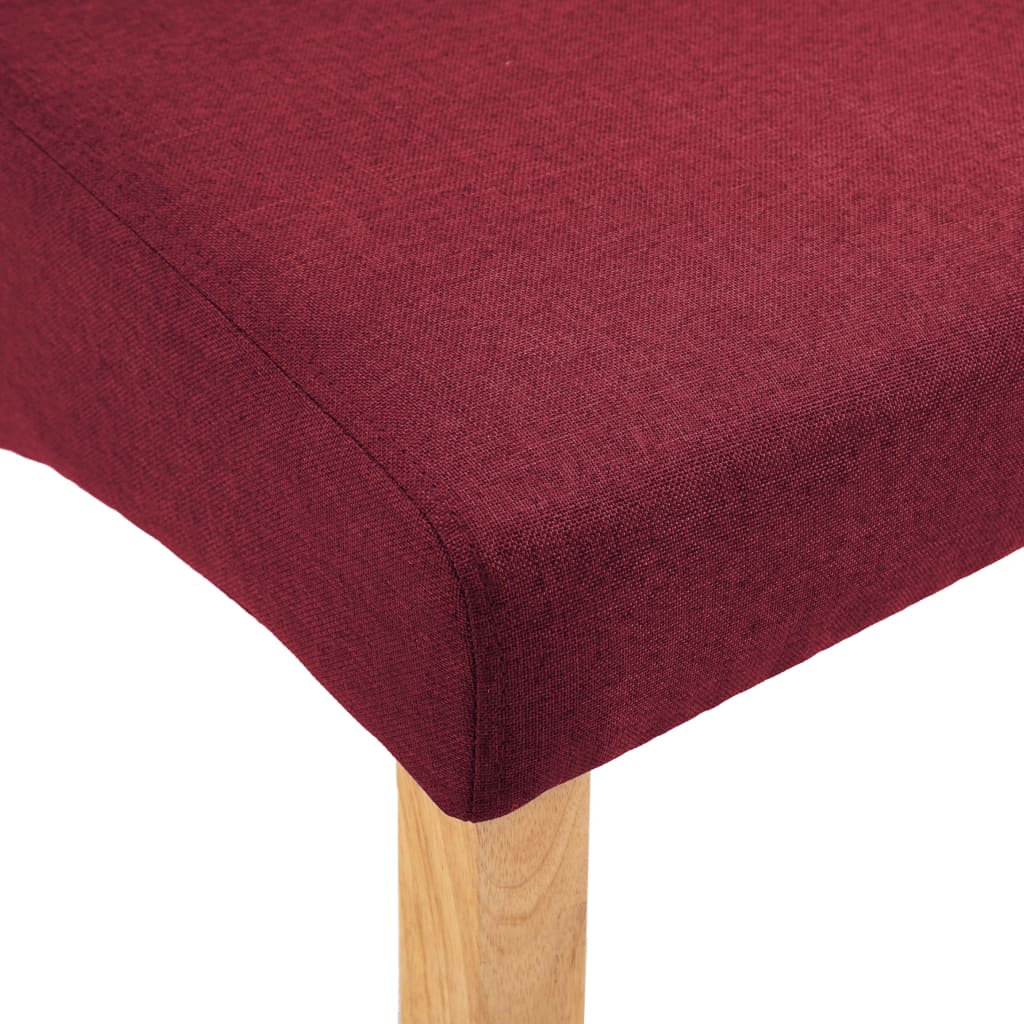 vidaXL Scaune de sufragerie, 2 buc., roșu, material textil