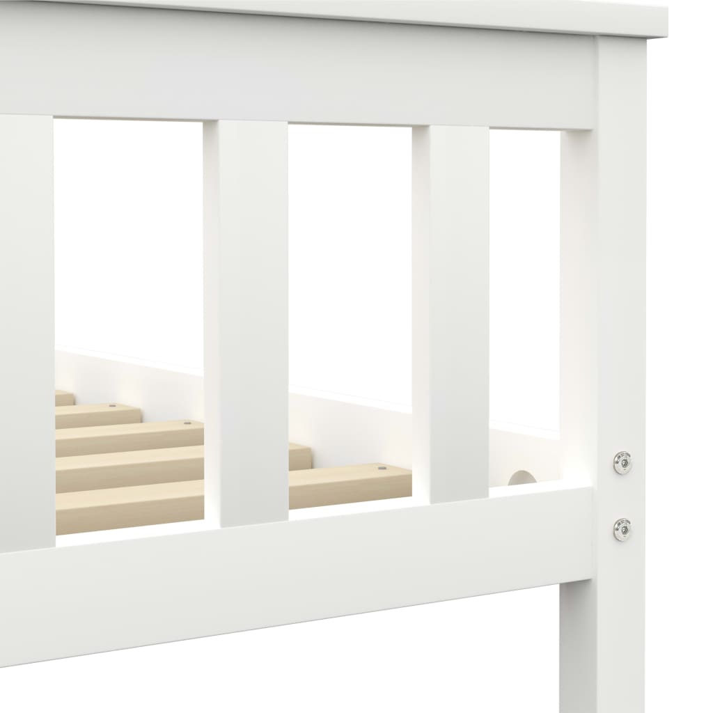 vidaXL Cadru de pat, alb, 140 x 200 cm, lemn de pin masiv