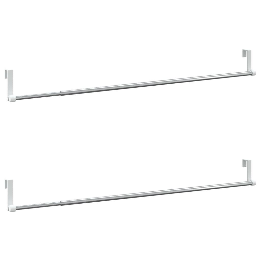 vidaXL Șine pentru perdele 2 buc, alb și argintiu, 60-105 cm, aluminiu