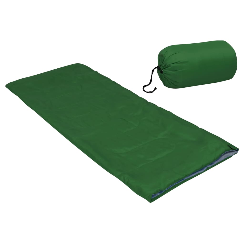 vidaXL Sac de dormit ușor pentru copii tip plic, verde, 670 g, 15°C