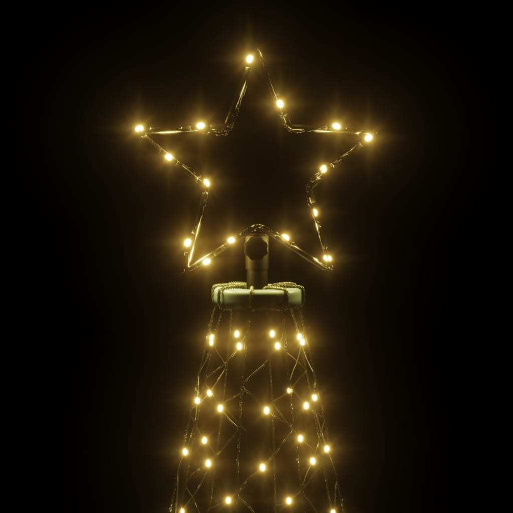 vidaXL Brad de Crăciun cu țăruș, 200 LED-uri, alb cald, 180 cm