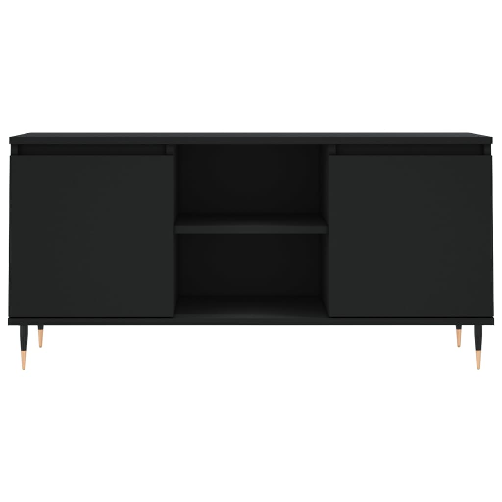 vidaXL Comodă TV, negru, 104x35x50 cm, lemn compozit