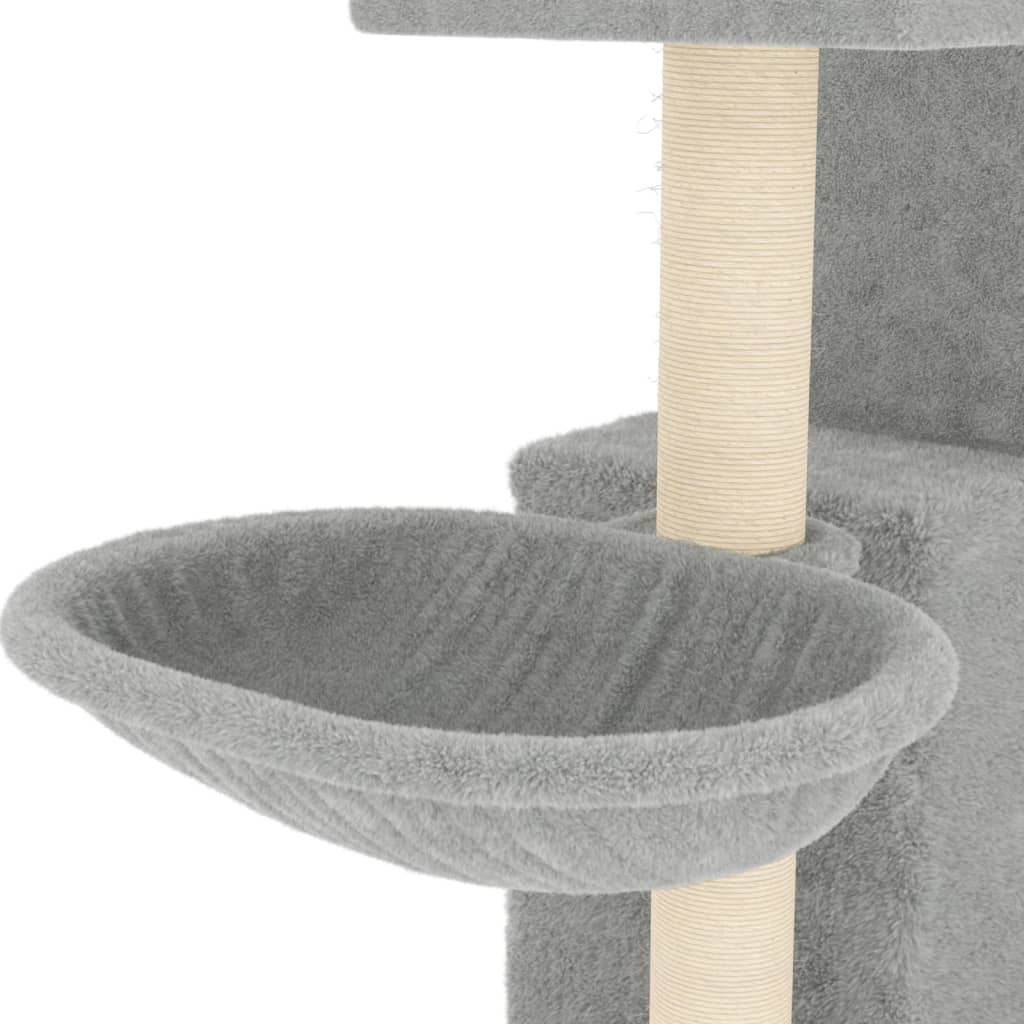 vidaXL Ansamblu de pisici, stâlpi din funie sisal, gri deschis, 83 cm