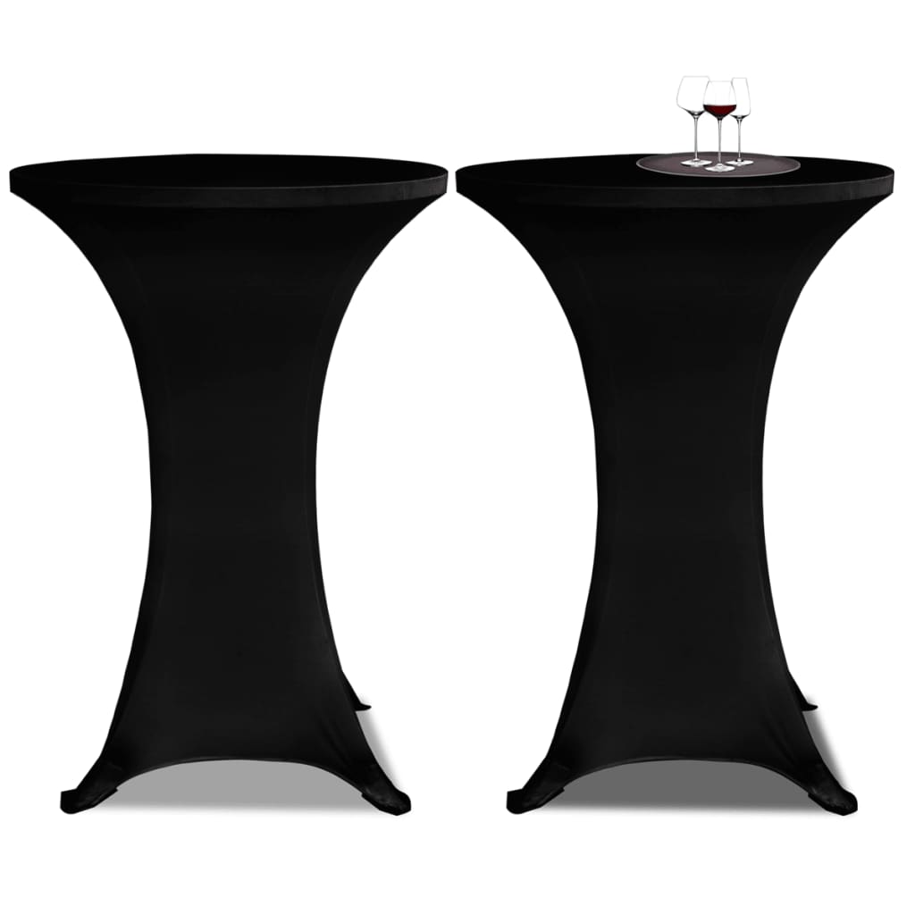 vidaXL Husă de masă cu picior Ø70 cm, 2 buc., negru, elastic