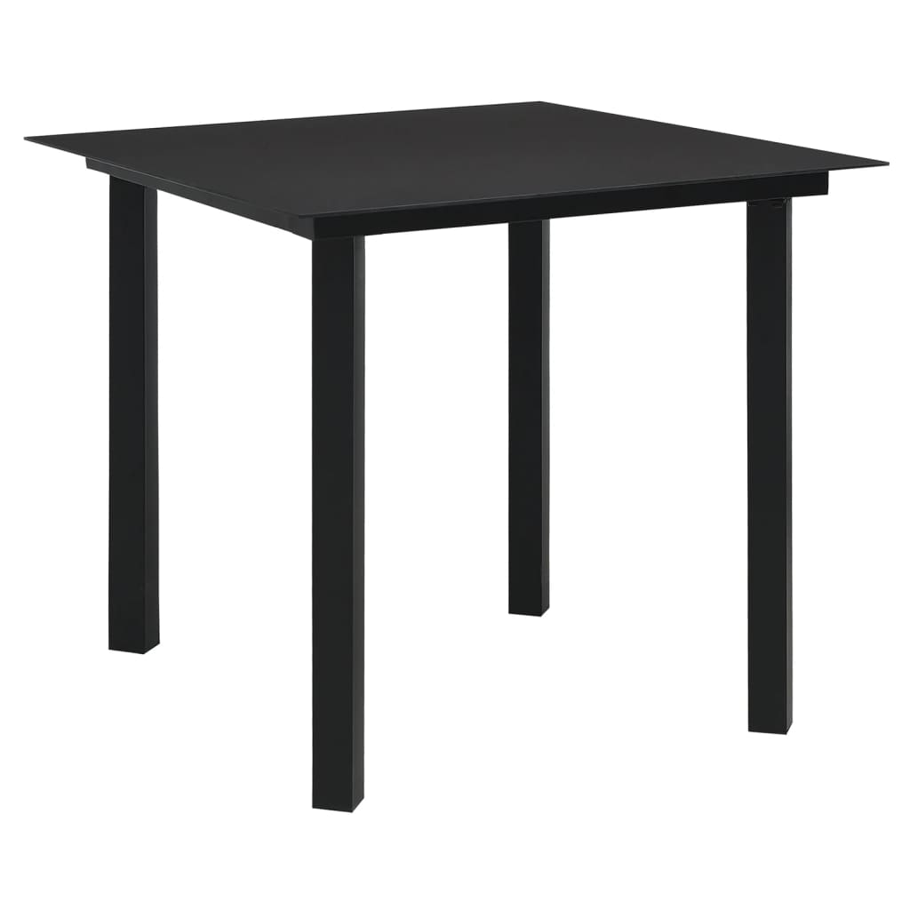 vidaXL Set cu masă pentru grădină, 3 piese, PVC negru, ratan