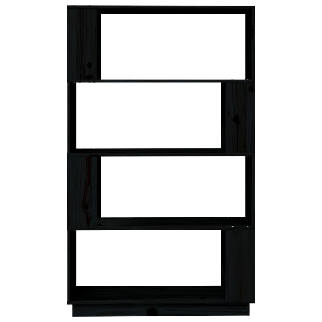 vidaXL Bibliotecă/Separator cameră, negru, 80x25x132 cm lemn masiv pin