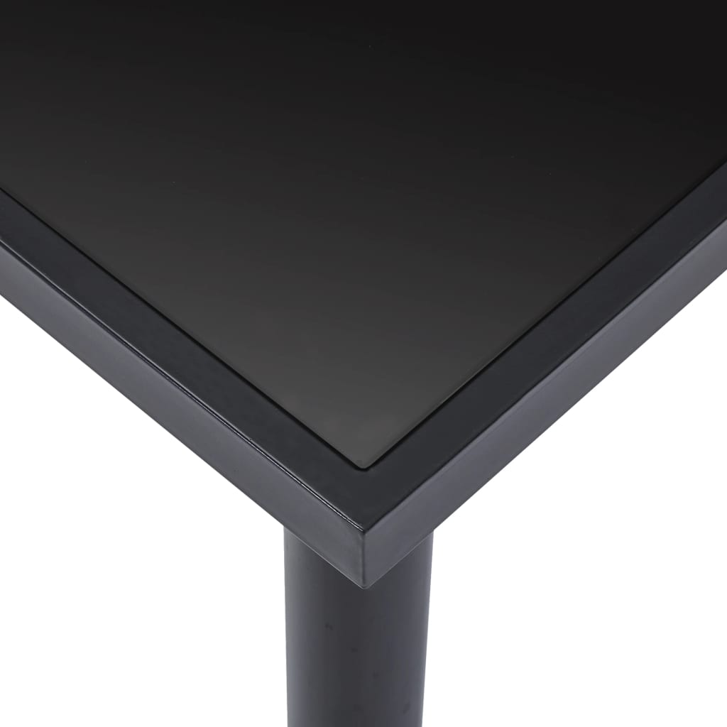 vidaXL Masă de bucătărie, negru, 160 x 80 x 75 cm, sticlă securizată