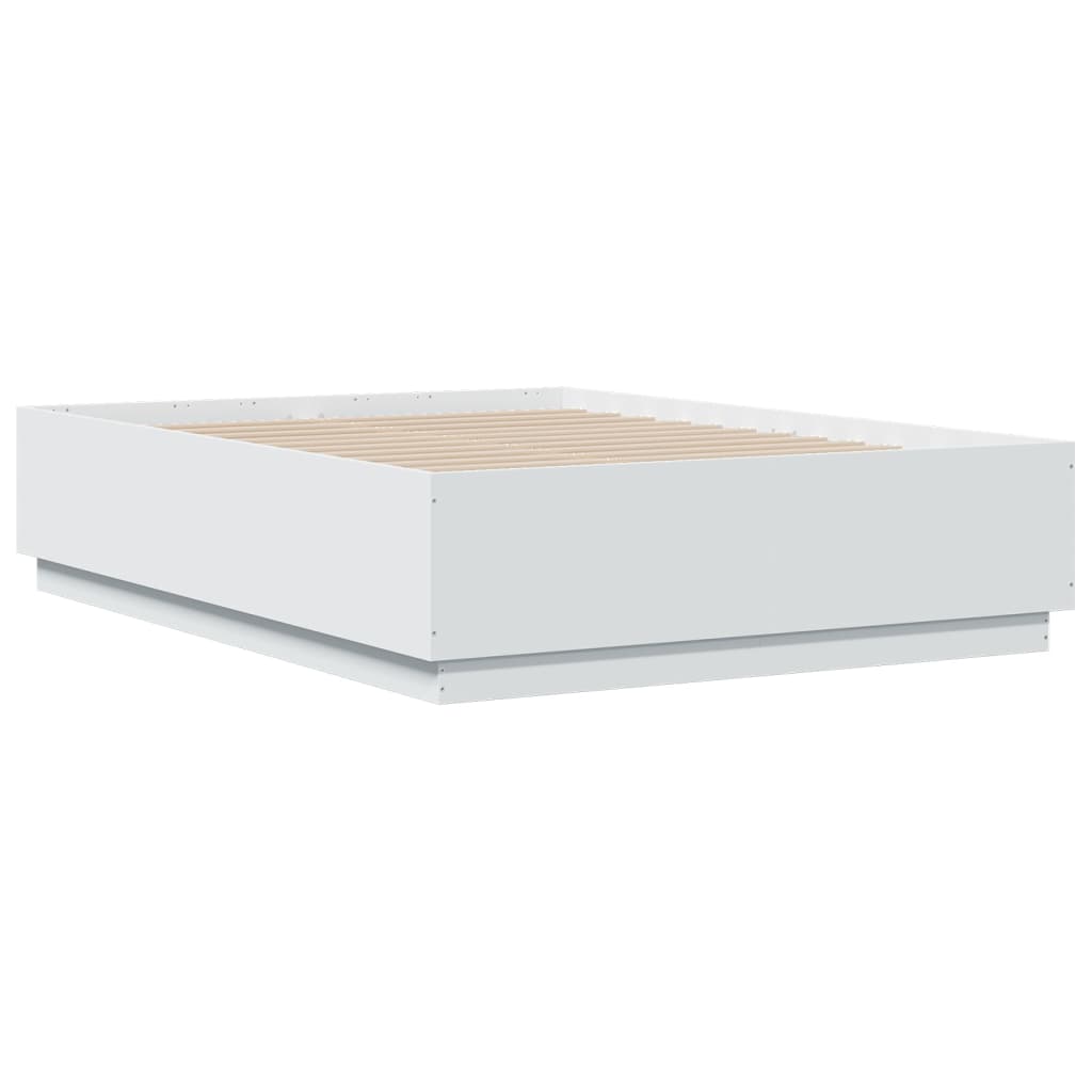vidaXL Cadru de pat, alb, 120x190 cm, lemn prelucrat