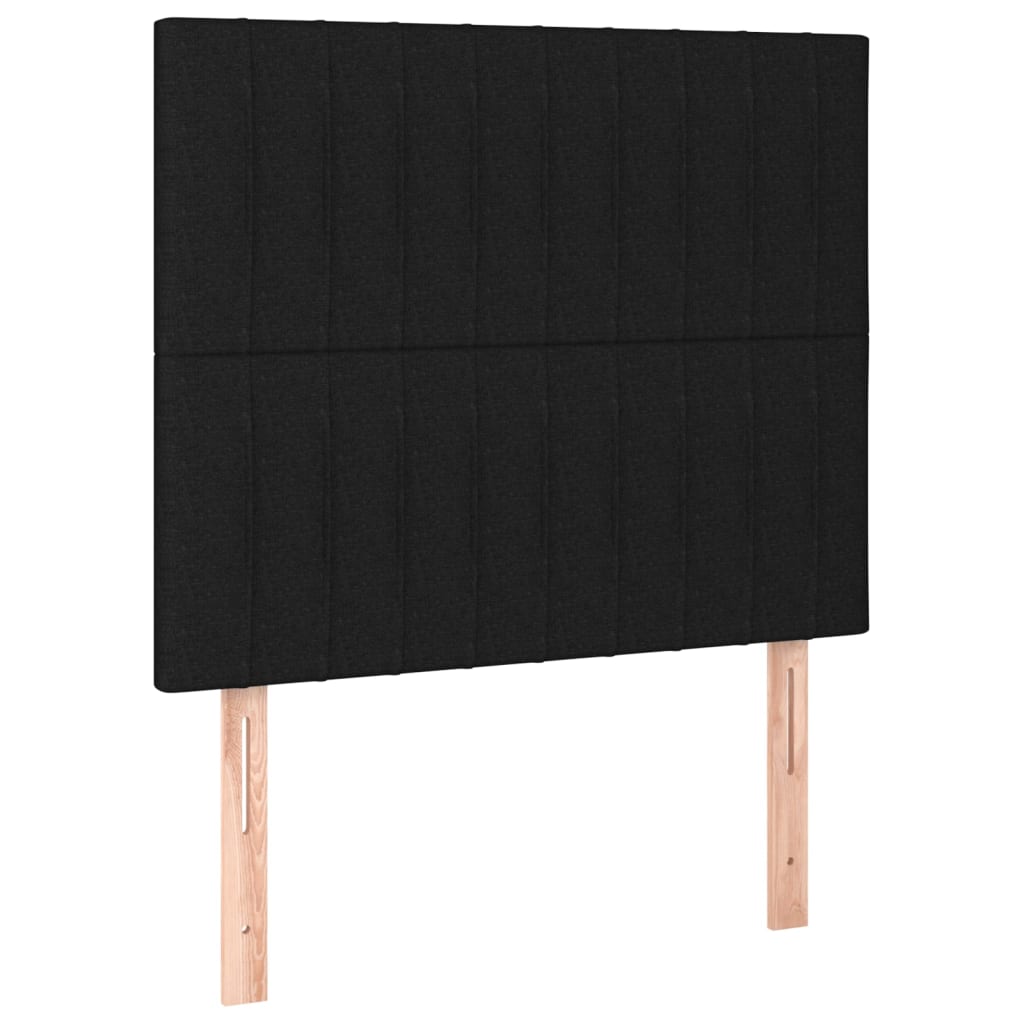 vidaXL Tăblii de pat, 2 buc, negru, 100x5x78/88 cm, textil