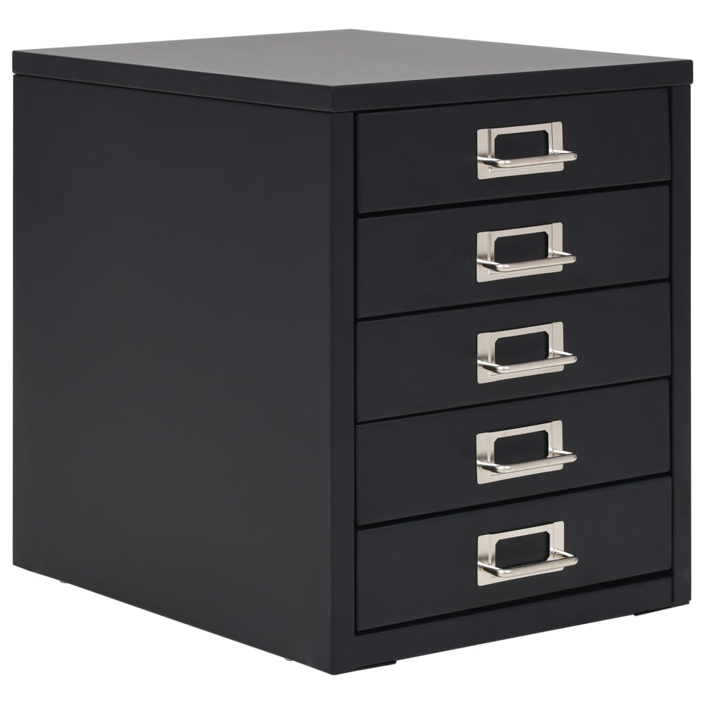 vidaXL Fișet cu 5 sertare, metal, 28 x 35 x 35 cm, negru