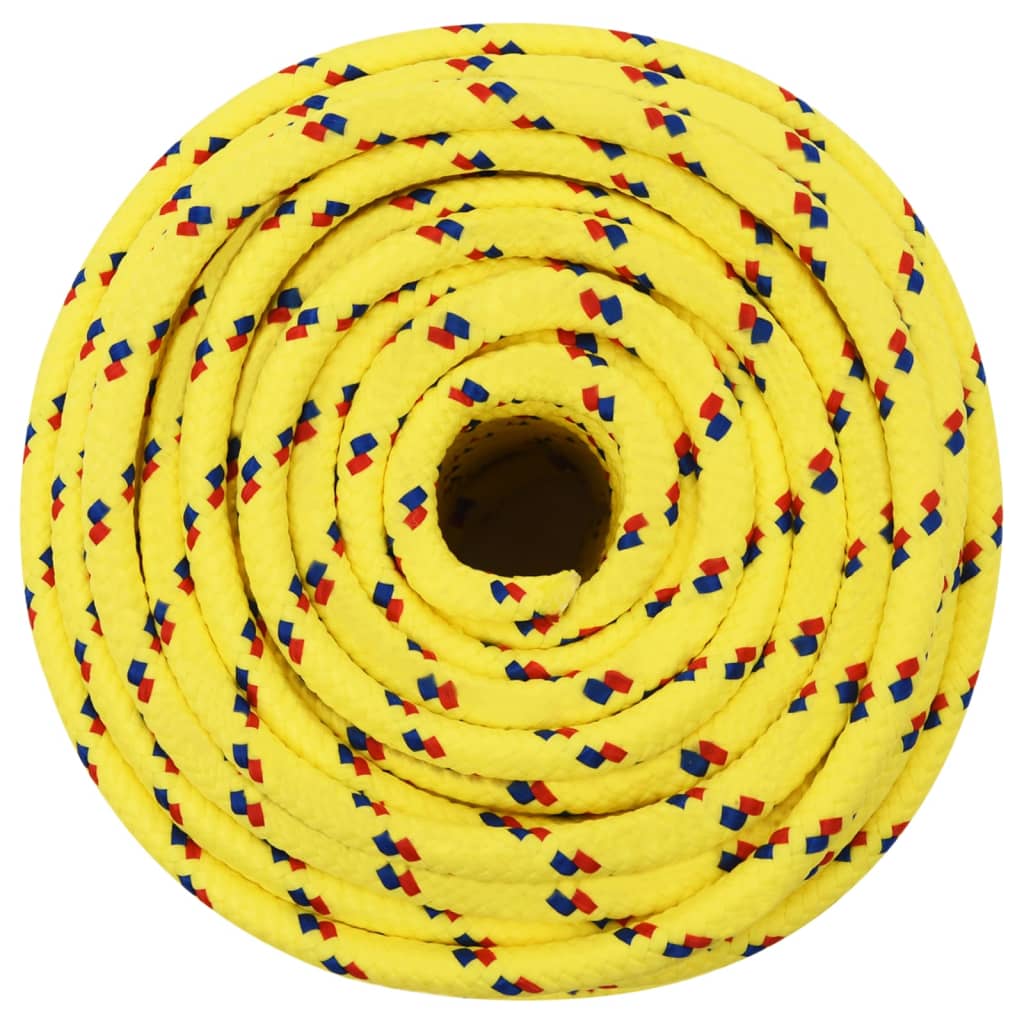 vidaXL Frânghie de barcă, galben, 12 mm, 100 m, polipropilenă