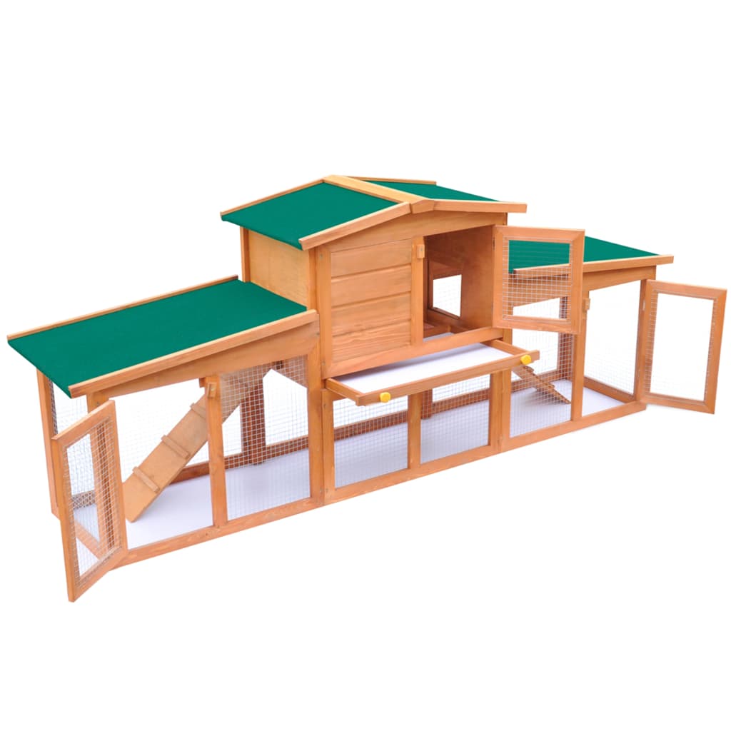 vidaXL Cușcă mare iepuri cușcă adăpost animale mici cu acoperiș lemn