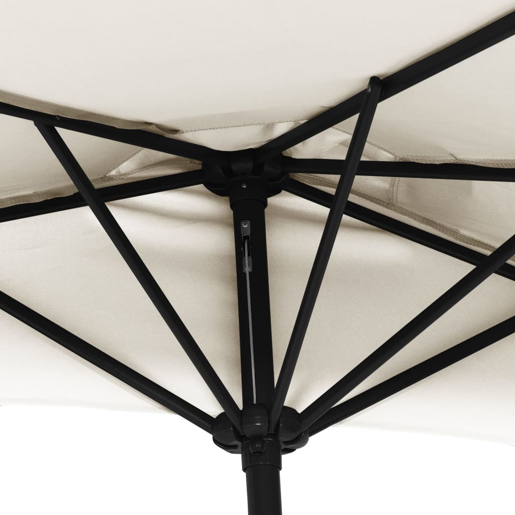 vidaXL Umbrelă de soare de balcon, tijă aluminiu, nisipiu, 300x155 cm