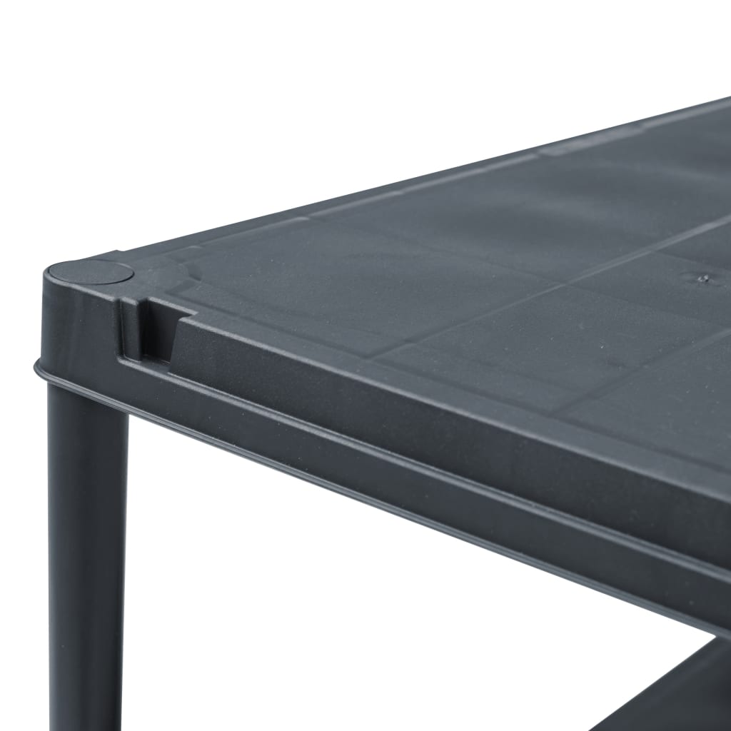 vidaXL Raft de depozitare, negru, 60 x 30 x 138 cm, plastic, 100 kg
