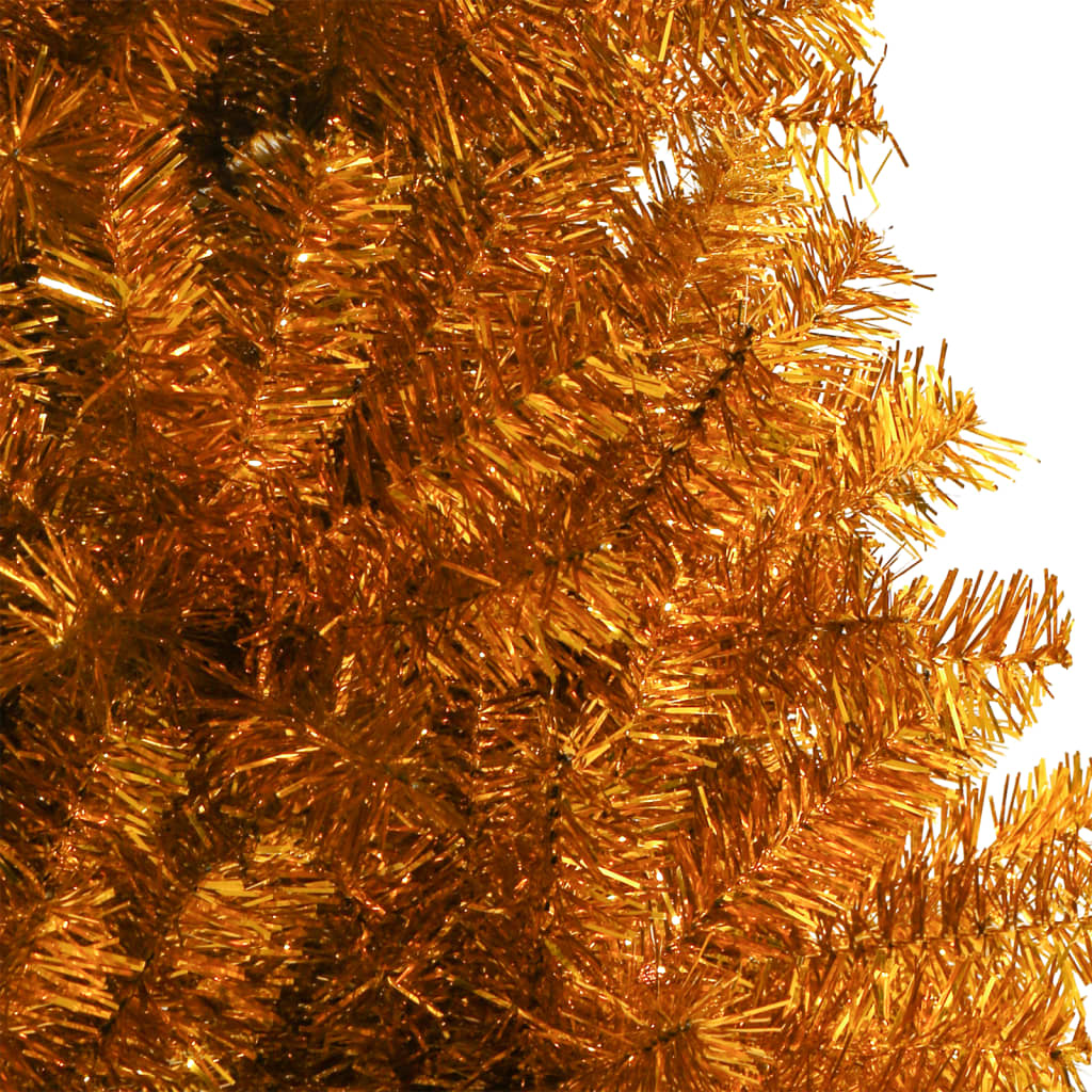 vidaXL Pom de Crăciun artificial cu suport, auriu, 150 cm, PET