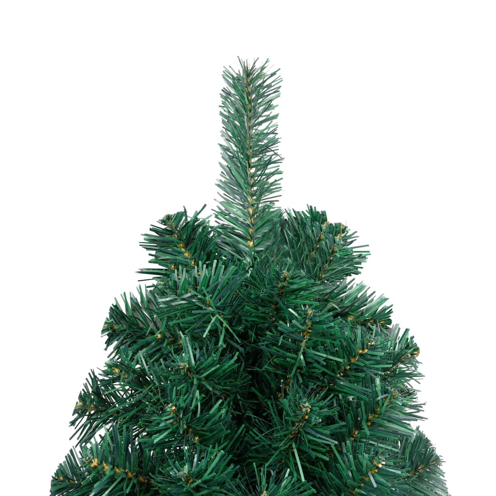 vidaXL Jumătate brad Crăciun pre-iluminat cu suport verde 150 cm PVC